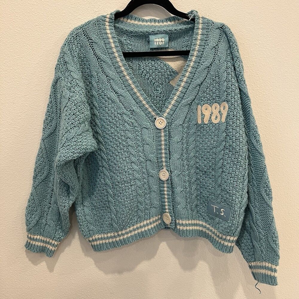 Taylor Swift 1989 Taylors Version Cardigan Blue Seagull Knit XS/SM